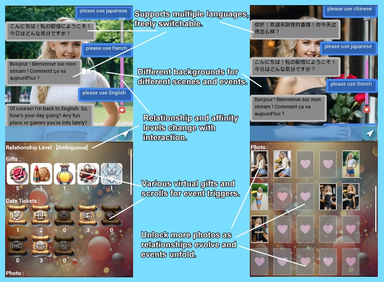 AI Girlfriend Game Screenshots and Feature Highlights