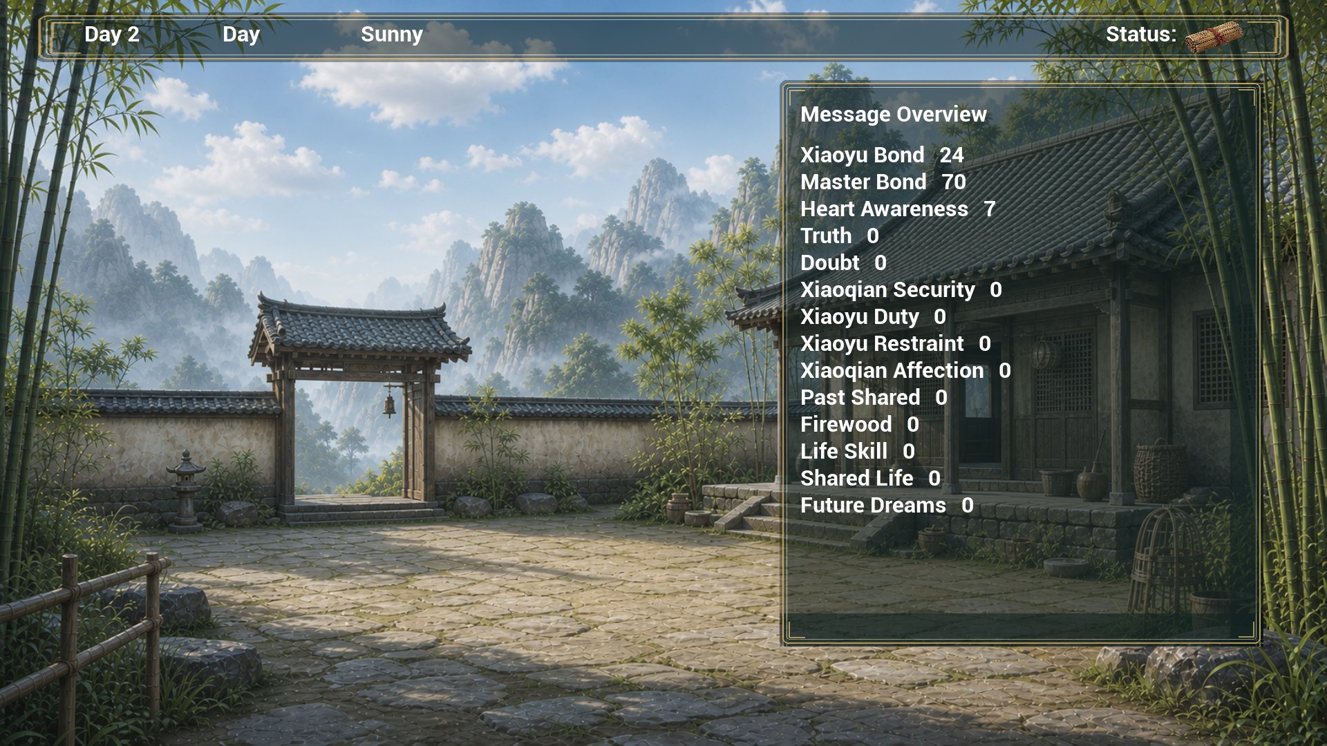 Status screen screenshot